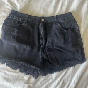 PACSUN HIGHRISE FESTIVAL JEAN SHORTS BLACK | SIZE 31